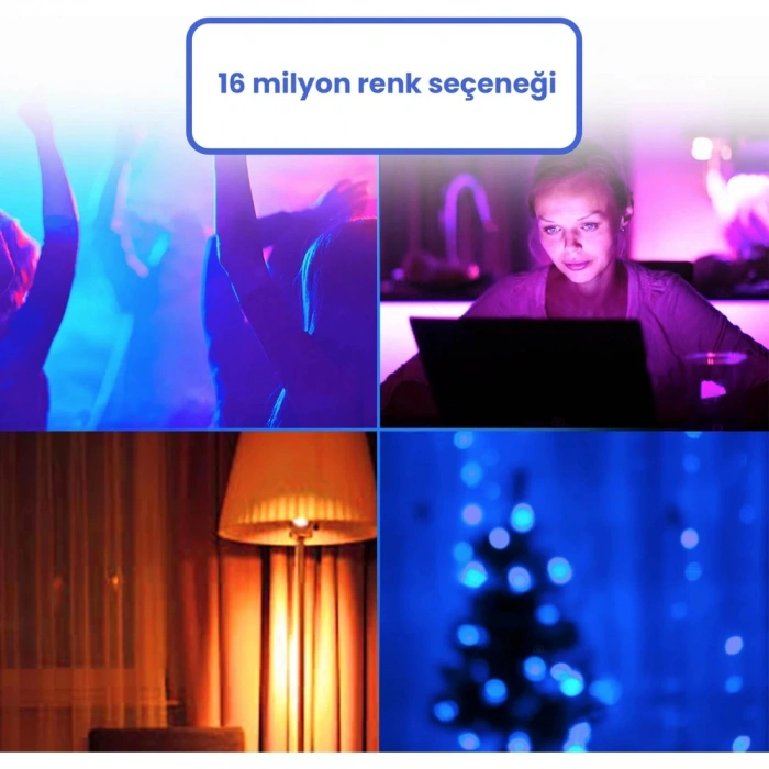 MEROSS Wi-Fi Uzaktan Kontrollü Akıllı Enerji Tasarruflu 810 Lümen RGB LED Ampul