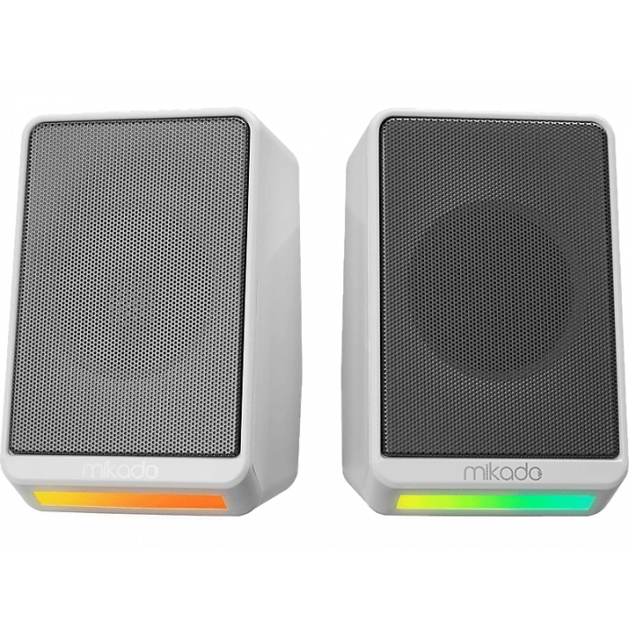MIKADO MD-178 2.0 3W*2 RGB Aydınlatmalı USB + 3.5mm USB 5V Hoparlör Beyaz