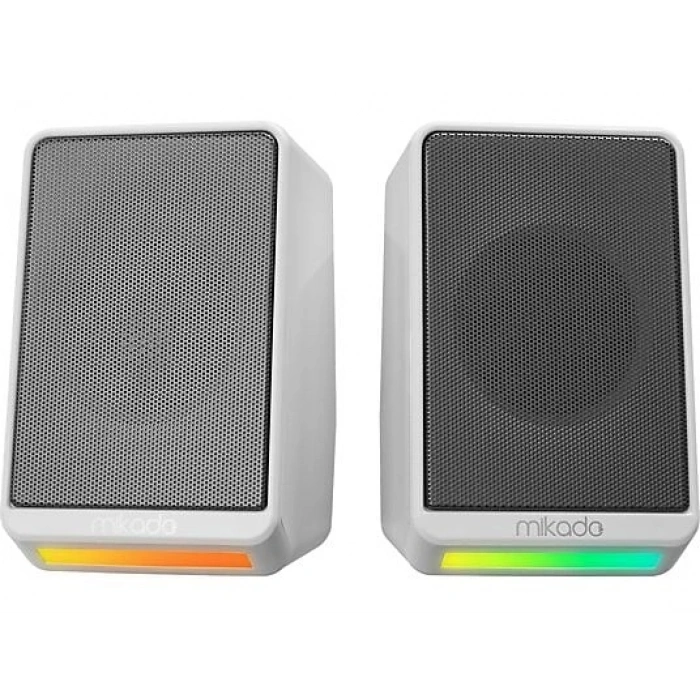 MIKADO MD-178 2.0 3W*2 RGB Aydınlatmalı USB + 3.5mm USB 5V Hoparlör Beyaz