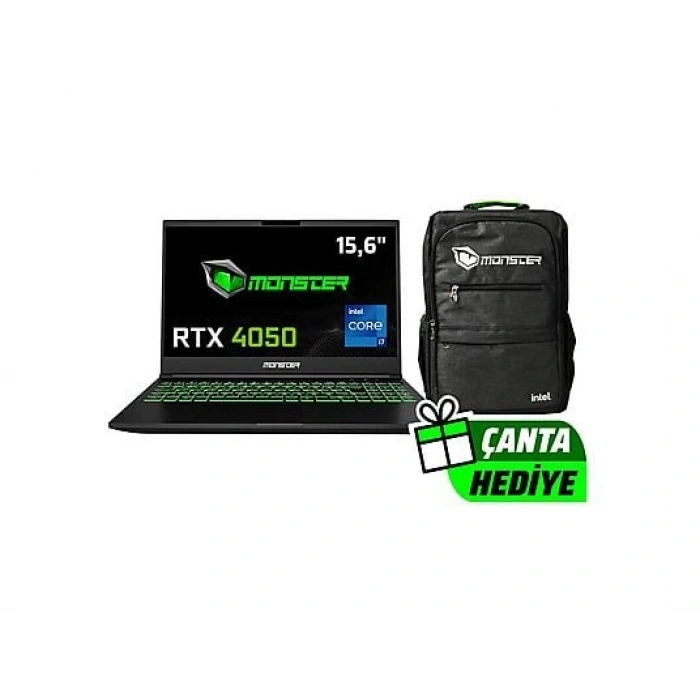 MONSTER Abra A5 V20.7.5/Intel Core i7 13620H/32 GB Ram/1 TB SSD/RTX4050/15.6/W11 Gaming Laptop