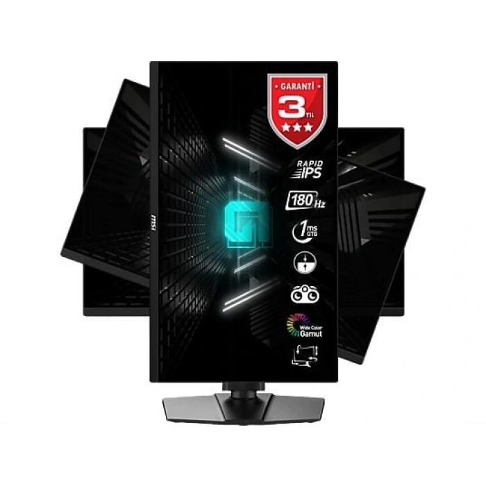 MSI 24.5 G255PF E2 1920 x 1080 (FHD) 16:9 Flat Rapid IPS 180HZ 1MS Adaptive-Sync Pivot Gaming Monitör
