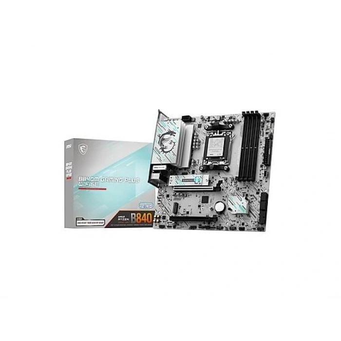 MSI Gaming Plus WiFi6E  (8000MHz)OC M.2 HDMI/USB-C PCIe 4.0 AM5 AMD B840 DDR5 Micro ATX Anakart