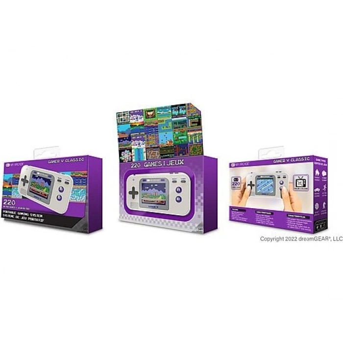 MYARCADE Gamer V Retro Konsol 220 Oyun Gri Mor