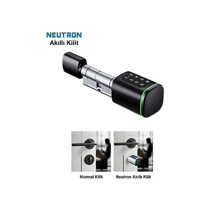NEUTRON NTL-SC-02FKPB Parmak izi, Anahtarlı, Tuşlu, Kartlı ve Uzaktan Kontrollü Akıllı Kapı Kilidi