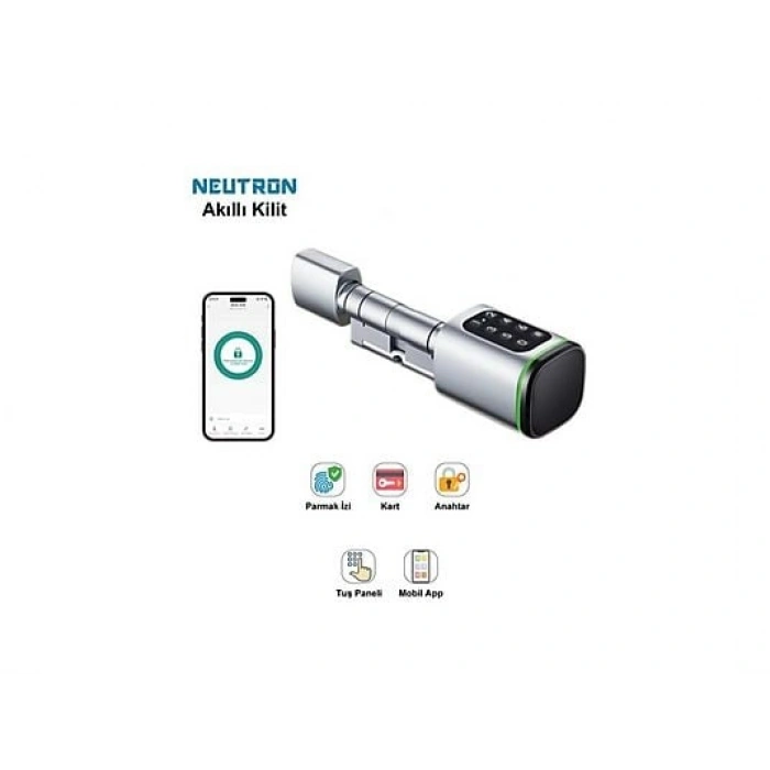 NEUTRON NTL-SC-02FKPW Parmak izi, Anahtarlı, Tuşlu, Kartlı ve Uzaktan Kontrollü Akıllı Kapı Kilidi