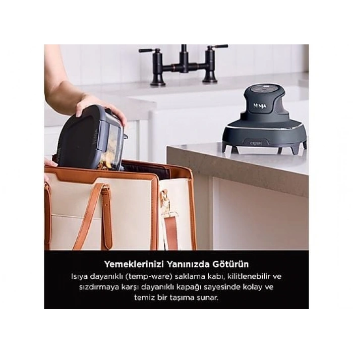 NINJA Crispi 4-in-1 Taşınabilir Cam Hazneli Pişirme Sistemi Gri