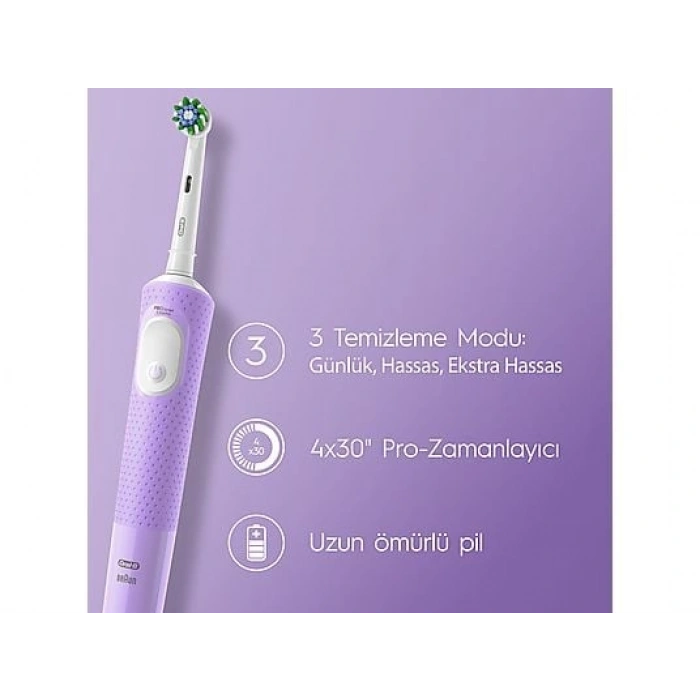 ORAL B D103 Vitality Pro Cross Action Şarjlı Diş Fırçası Lila