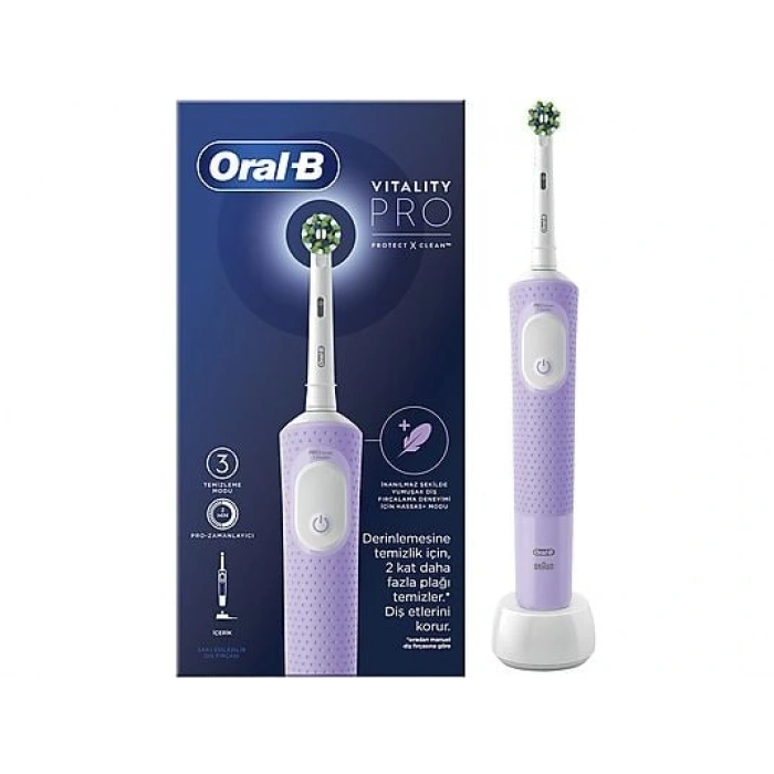 ORAL B D103 Vitality Pro Cross Action Şarjlı Diş Fırçası Lila