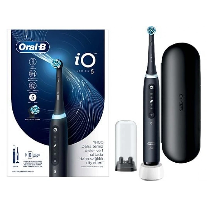 ORAL B iO 5 Şarjlı Diş Fırçası Siyah + Seyahat Kabı