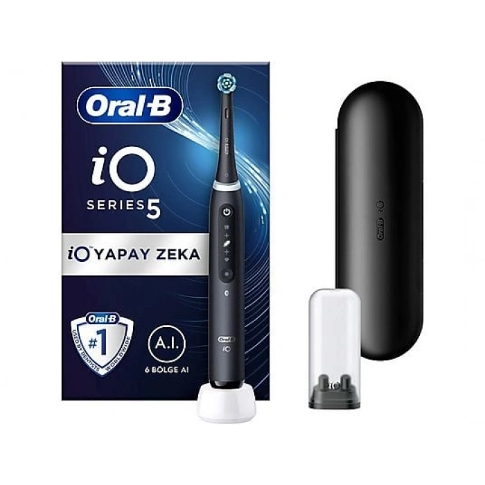 ORAL B iO 5 Şarjlı Diş Fırçası Siyah + Seyahat Kabı