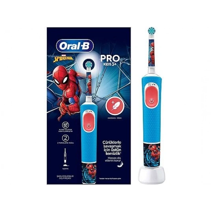 ORAL B Vitality Pro Spiderman Özel Seri Çocuklar İçin Şarj Edilebilir Diş Fırçası D103