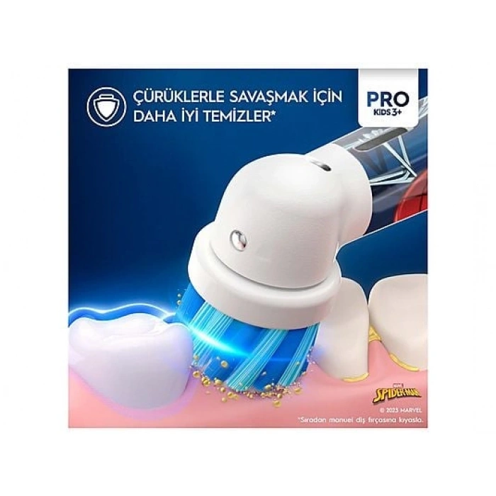 ORAL B Vitality Pro Spiderman Özel Seri Çocuklar İçin Şarj Edilebilir Diş Fırçası D103