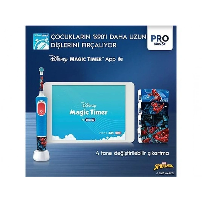 ORAL B Vitality Pro Spiderman Özel Seri Çocuklar İçin Şarj Edilebilir Diş Fırçası D103