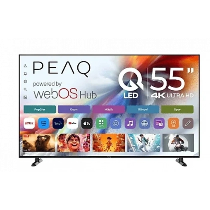 PEAQ 55Q90 55 inç 139 Ekran Dahili Uydu Alıcılı WebOS 4K UHD QLED TV