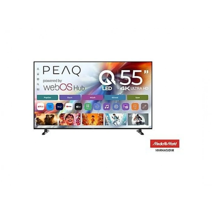 PEAQ 55Q90 55 inç 139 Ekran Dahili Uydu Alıcılı WebOS 4K UHD QLED TV