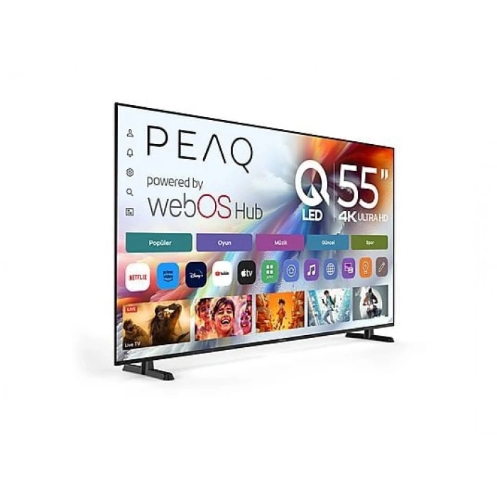 PEAQ 55Q90 55 inç 139 Ekran Dahili Uydu Alıcılı WebOS 4K UHD QLED TV