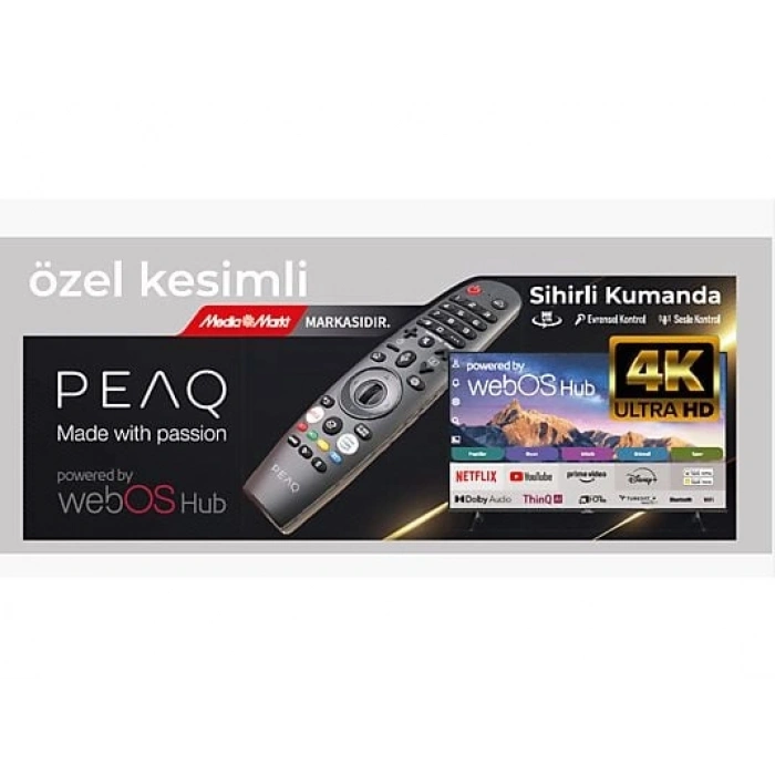 PEAQ 55Q90 55 inç 139 Ekran Dahili Uydu Alıcılı WebOS 4K UHD QLED TV