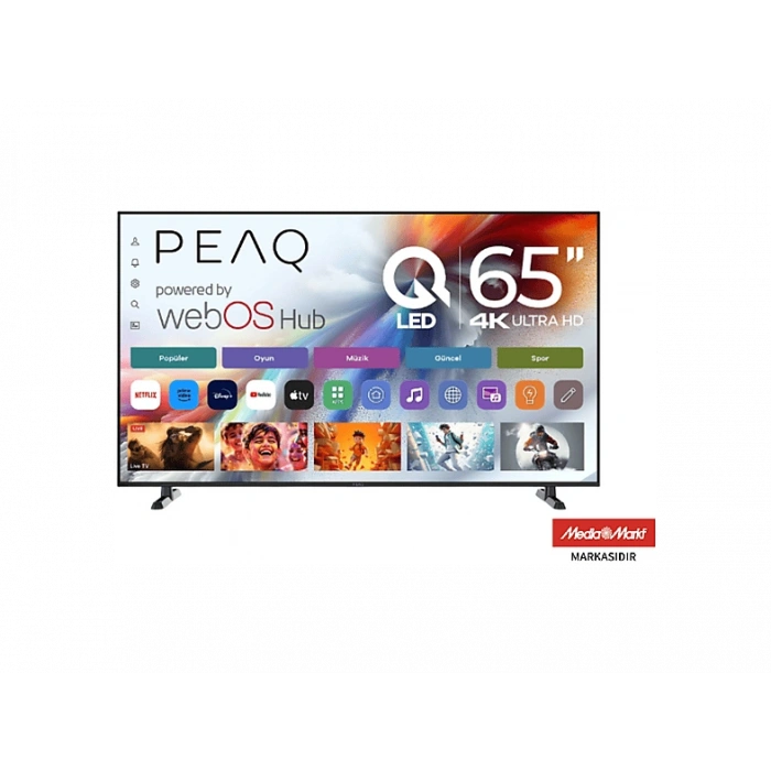 PEAQ 65Q90 65 inç 164 Ekran Dahili Uydu Alıcılı WebOS 4K UHD QLED TV