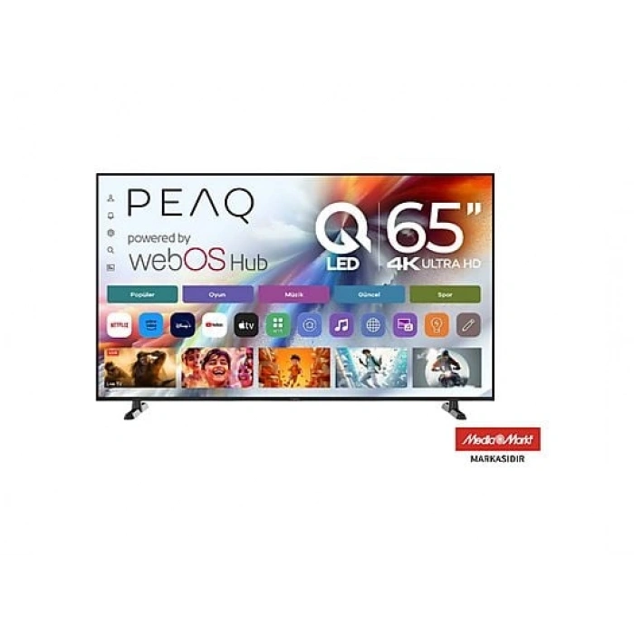PEAQ 65Q90 65 inç 164 Ekran Dahili Uydu Alıcılı WebOS 4K UHD QLED TV