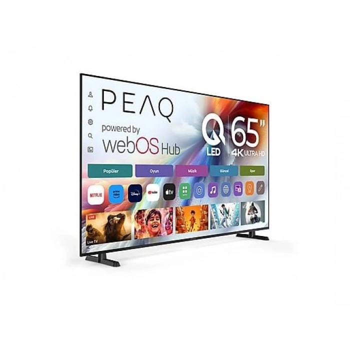 PEAQ 65Q90 65 inç 164 Ekran Dahili Uydu Alıcılı WebOS 4K UHD QLED TV