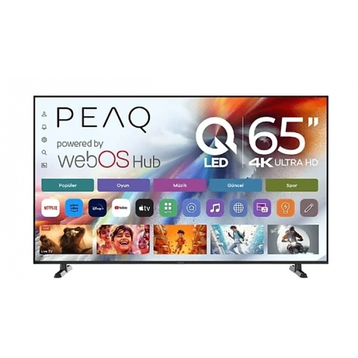 PEAQ 65Q90 65 inç 164 Ekran Dahili Uydu Alıcılı WebOS 4K UHD QLED TV