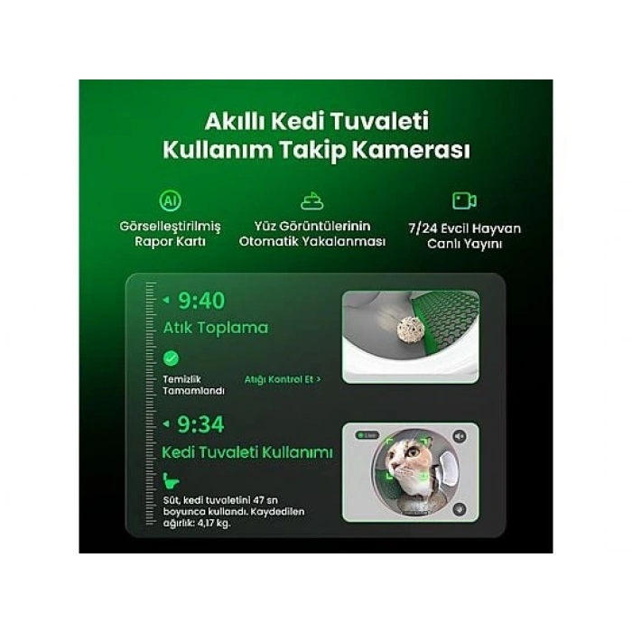 PETKIT Purobot Max Pro With Camera Akıllı Kedi Tuvaleti Beyaz