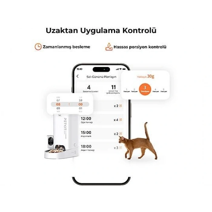PETKIT Yumshare Solo Kameralı Evcil Hayvan Besleyici Beyaz