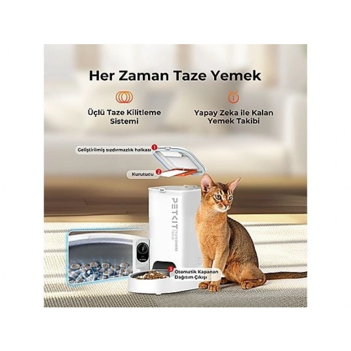 PETKIT Yumshare Solo Kameralı Evcil Hayvan Besleyici Beyaz