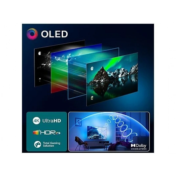 PHILIPS 65OLED810/12 4K UHD OLED 65 inç 164 cm Smart TV Dolby Vision Dolby Atmos Google Ambilight LED TV