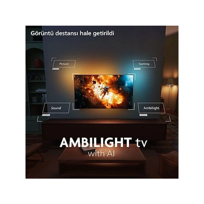 PHILIPS 65OLED810/12 4K UHD OLED 65 inç 164 cm Smart TV Dolby Vision Dolby Atmos Google Ambilight LED TV
