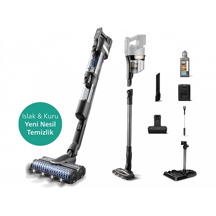PHILIPS Aqua Trio 9000 Seri XW9463/11 Islak & Kuru Temizlik Kablosuz Dikey Süpürge