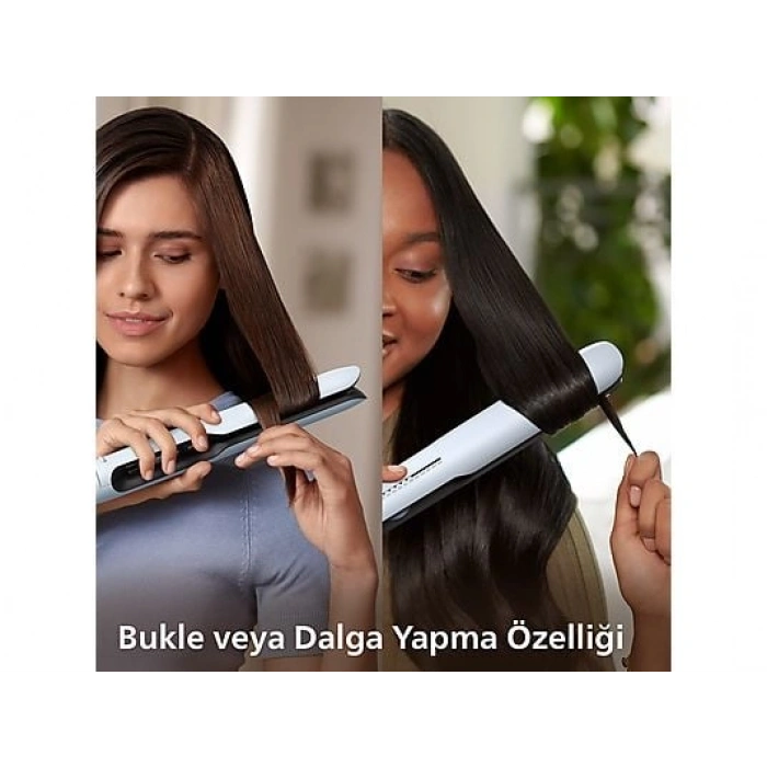 PHILIPS BHS520/00 5000 Serisi, Bukle Yapma Özellikli, Argan Yağı Katkılı, İyonik Bakım, Isıya Dayanıklı Saç Düzleştirici Kılıf Hediyeli