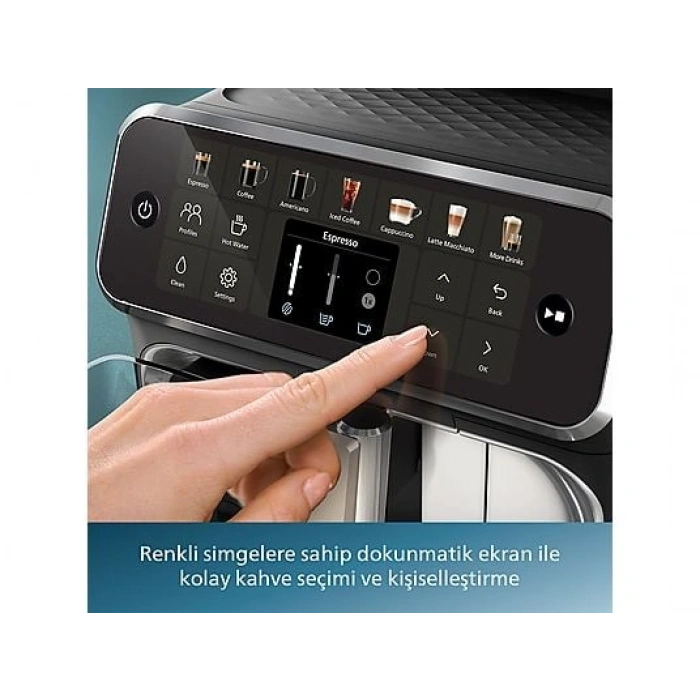 PHILIPS EP4446/70 Tam Otomatik Espresso Makinesi Krom Siyah