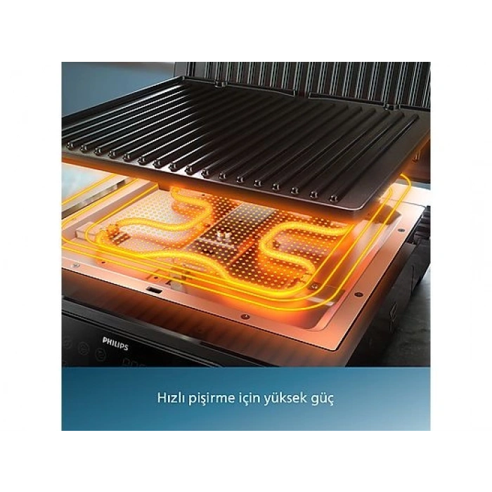 PHILIPS HD6307/70 7000 Serisi Izgara ve Tost Makinesi Siyah
