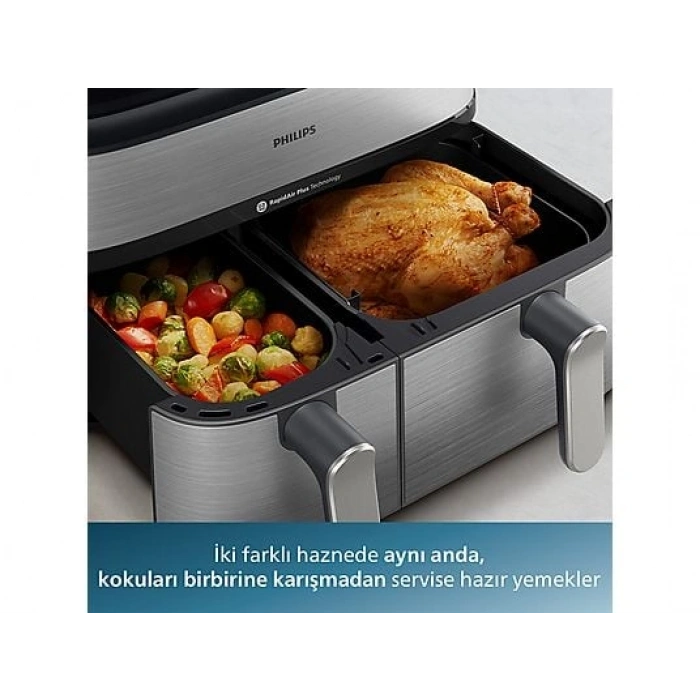PHILIPS NA555/00 5000 Serisi Çift Hazneli Airfryer