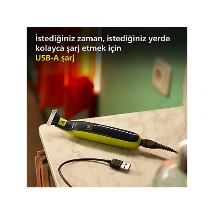PHILIPS QP2724/10 Oneblade Yüz Şekillendirici Lime Yeşili