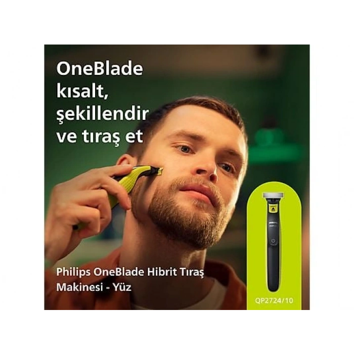 PHILIPS QP2724/10 Oneblade Yüz Şekillendirici Lime Yeşili