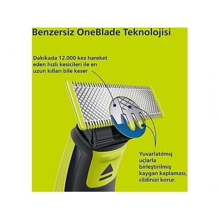 PHILIPS QP2724/10 Oneblade Yüz Şekillendirici Lime Yeşili