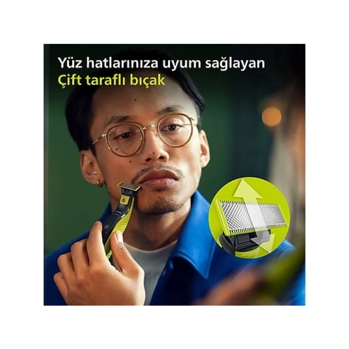 PHILIPS QP2724/10 Oneblade Yüz Şekillendirici Lime Yeşili
