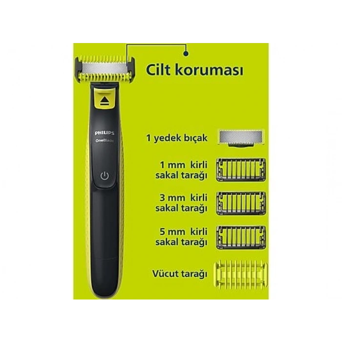PHILIPS QP2824/10 Oneblade Yüz ve Vücut Şekilendirici Lime Yeşili / Siyah