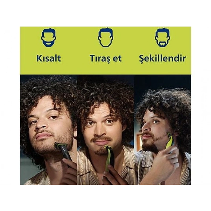 PHILIPS QP2824/10 Oneblade Yüz ve Vücut Şekilendirici Lime Yeşili / Siyah