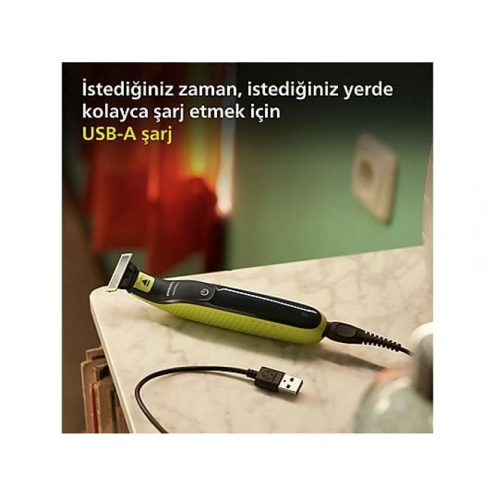 PHILIPS QP2824/10 Oneblade Yüz ve Vücut Şekilendirici Lime Yeşili / Siyah