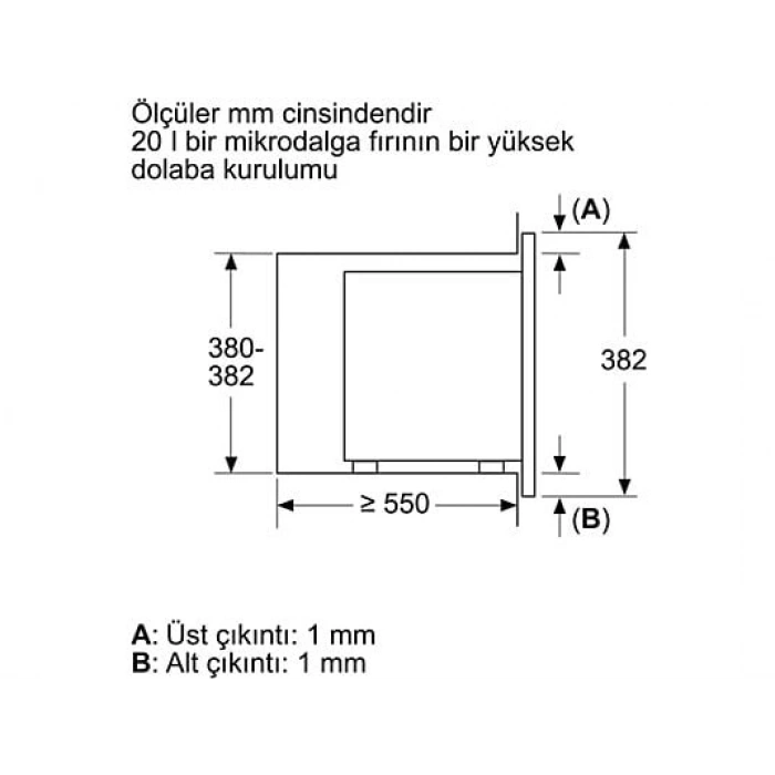PROFILO FRIAT8AG 20L Ankastre Mikrodalga Grafit