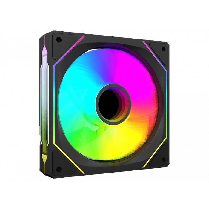 RAMPAGE 7C-120S 120x120x25mm Double Ring Aynalı ARGB Kasa Fanı Siyah