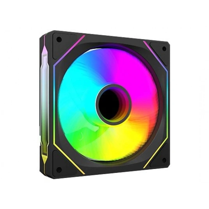 RAMPAGE 7C-120S 120x120x25mm Double Ring Aynalı ARGB Kasa Fanı Siyah