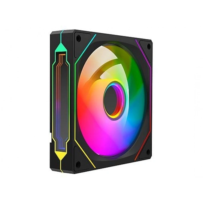 RAMPAGE 7C-120S 120x120x25mm Double Ring Aynalı ARGB Kasa Fanı Siyah