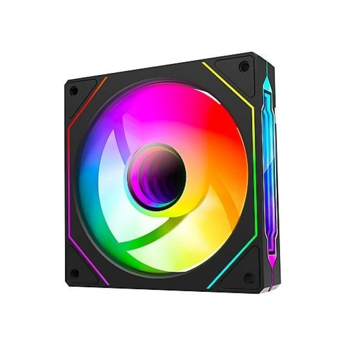 RAMPAGE 7C-120S 120x120x25mm Double Ring Aynalı ARGB Kasa Fanı Siyah