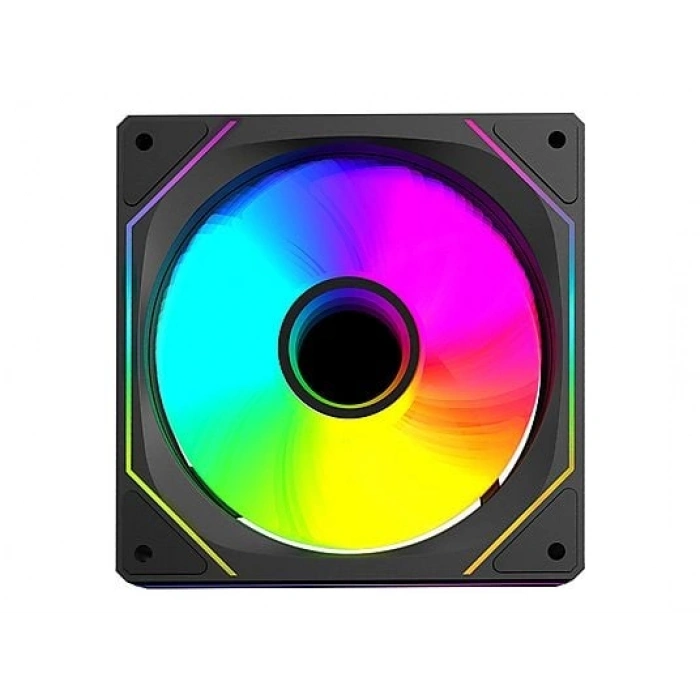 RAMPAGE 7C-120S 120x120x25mm Double Ring Aynalı ARGB Kasa Fanı Siyah