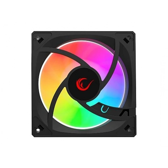 RAMPAGE 7C-120S 120x120x25mm Double Ring Aynalı ARGB Kasa Fanı Siyah