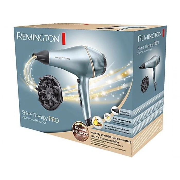 REMINGTON AC9300 Shine Therapy Pro AC Motor Saç Kurutma Makinesi Açık Mavi